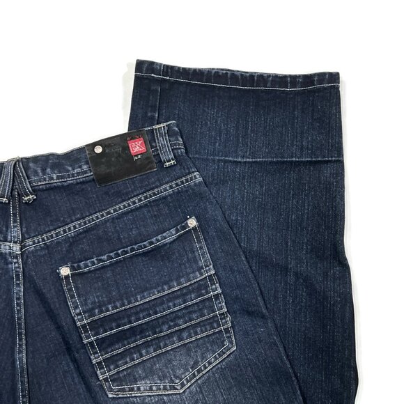 Boom X Jeans Mens 34 x 32 Baggy Wide Leg Y2K Painted Hiphop Denim Vintage 90s - Picture 7 of 14